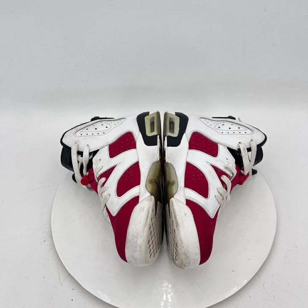 Nike Air Jordan 6 Carmine Retro Youth Sz 7Y Women 8.5 384665 106 White Red Shoes